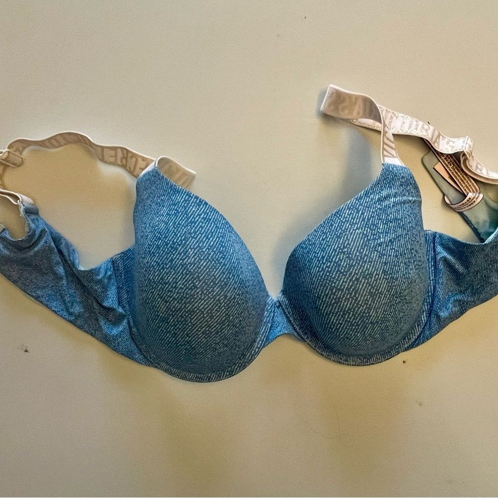 Victoria's Secret Demi Bra Size 34D Padded Blue Glitter